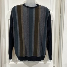 Aeffe Wool Blend Sweater Italian Knit 90s Vintage Striped Men's XL