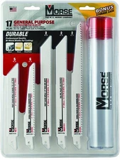 M.K. Morse RBKITGP01 17 Piece General Purpose Reciprocating Saw Blade Set
