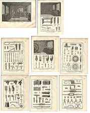 Stampa antica TOURNEUR TORNITORE TORNIO 8 TAV. Encyclopedie 1785 Antique print