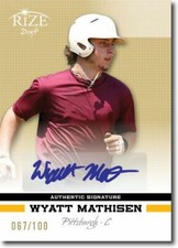 WYATT MATHISEN 2012 Rize Rookie Autograph GOLD Auto RC #/100