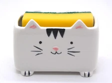 Cat Sponge Holder - Cute Kitchen Accessories and Home Decor - Ceramic Holder for