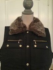 Princess Cruise Sleeveless Black W/removable Faux Fur Collar Vest  Size Xl *nwt*