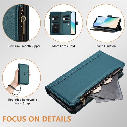 For Samsung S25 S24 S23 S22 S21 S20 Ultra S10 Zip Case Leather Wallet Flip Cover - Picture 18 of 95