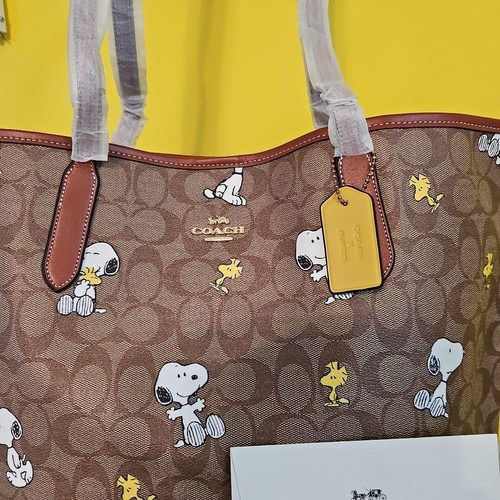 Coach Peanuts Snoopy CF166 Khaki Redwood Multi/black Tote Bag Signature Canvas - Picture 23 of 40