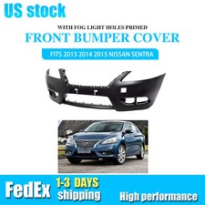 Fits 2013 2014 2015 Nissan Sentra Front Bumper Cover With Fog Light Holes Primed Fits 2013 2014 2015 Nissan Sentra Front Bumper Cover With Fog Light Holes Primed