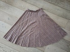 Vintage A-line Midi Pinstripe Skirt multi-color ribbon stripe. 70s.