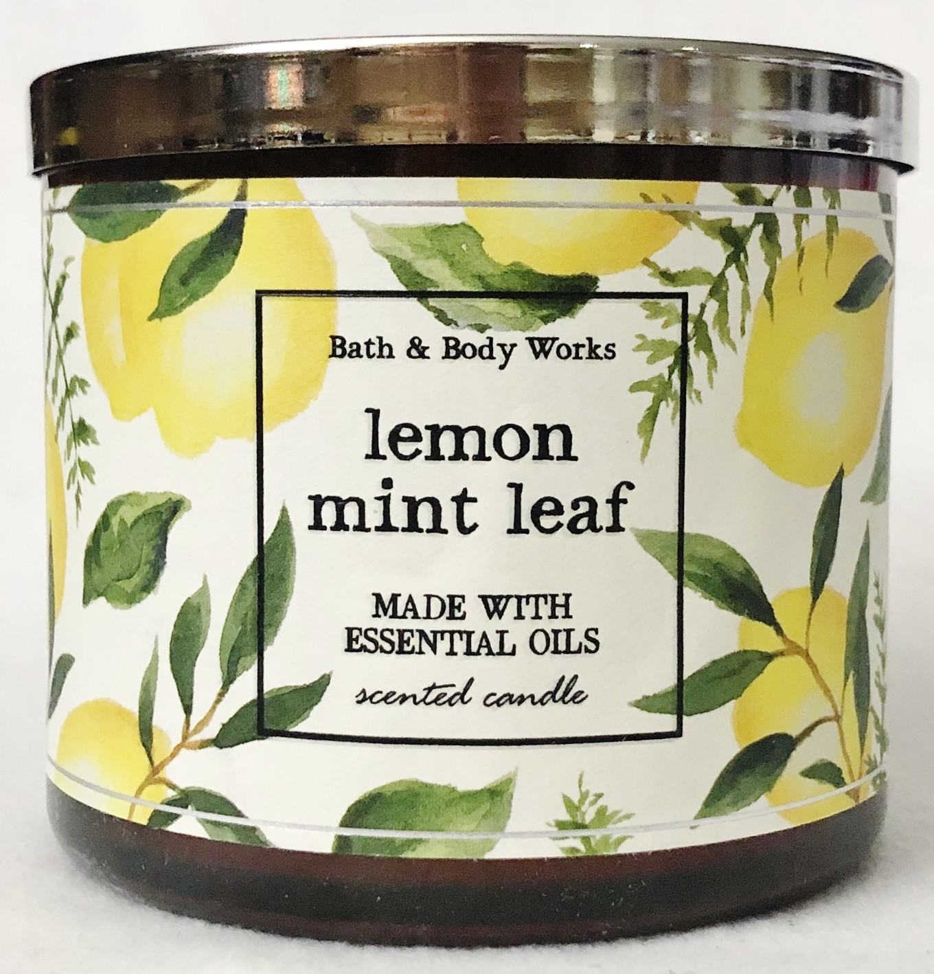 1 Bath & Body Works LEMON MINT LEAF Large 3Wick Scented Candle 14.5 oz