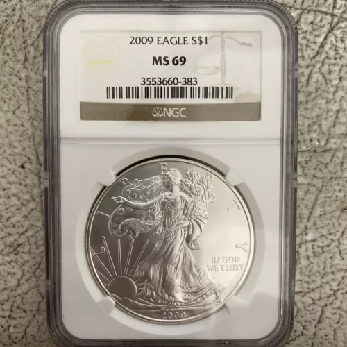 2009 $1 1oz Silver American Eagle MS69 NGC.  Bullion and beauty!