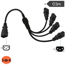 New IEC320 C14 to 4 x C13 Power Splitter Extension Cable 10A 250V