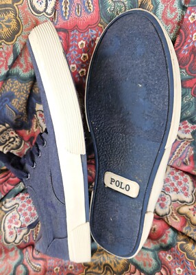 Polo Ralph Lauren Felton Mens Size 10.5 Blue Canvas Shoes | eBay display picture 3