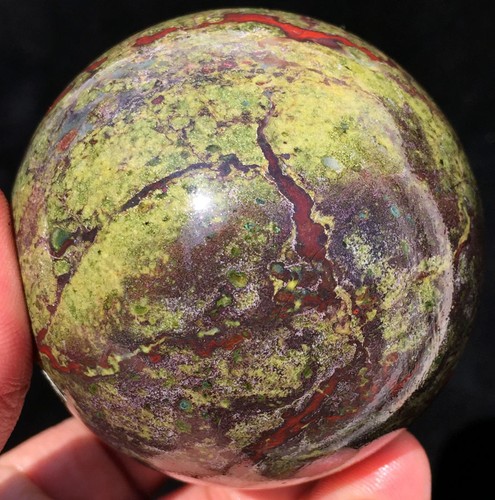 2.72"551g WOW! Gorgeous Green Red Dragon BloodStones Gem Crystal Sphere ip0897 - 第 8/12 張圖片