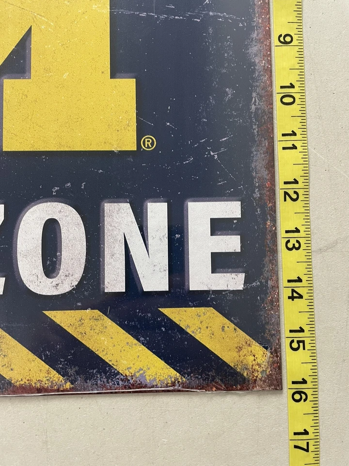 Michigan Wolverines NCAA Caution Fan Zone Tin Sign Bar Man Cave Décor 16 X 12.5 - Image 3 of 4