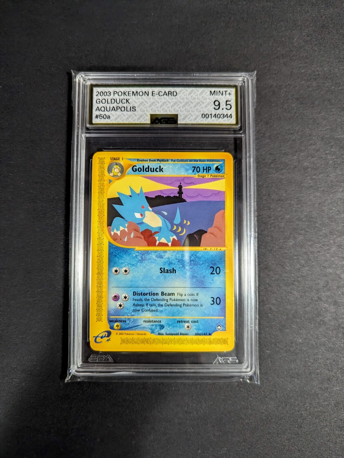 AGS 9.5 Mint Golduck 50a/147 eReader Aquapolis 2002 Pokemon Card Graded