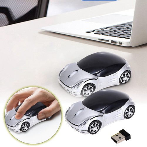 WIRELESS CORDLESS MOUSE USB DONGLE SCROLL CAR SHAPE MOUSE FOR LAPTOP MAC PC - Afbeelding 4 van 5