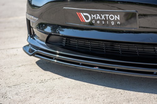 Labio de alerón Cup enfoque frontal V.2 para Tesla Model 3 negro brillante - Imagen 4 de 8