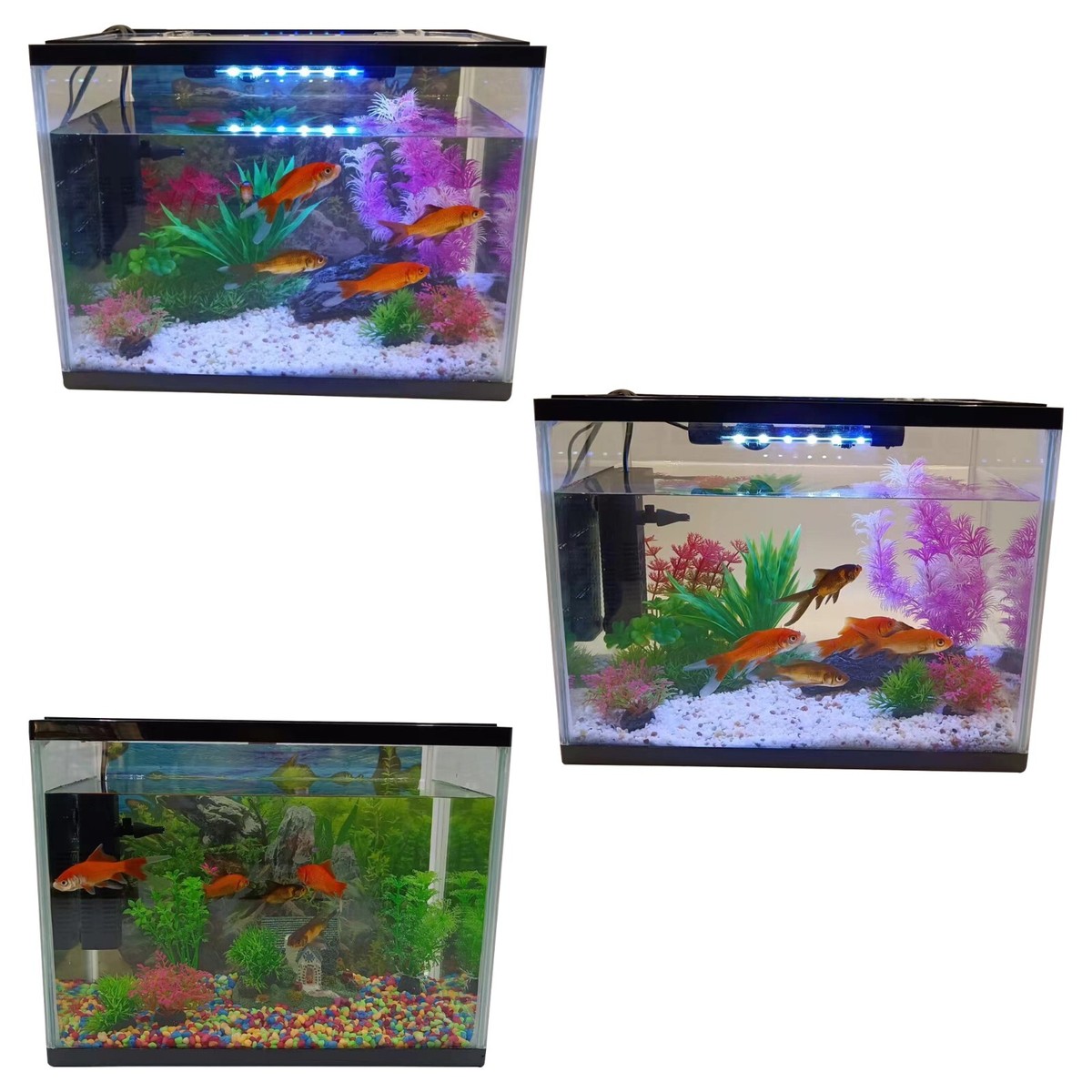 B-Creative 18L of 26L Glas Aquarium Vissen Tank Starter Kit Set Filter Pomp Netto Plant Stenen (26 LITERS