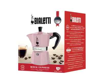 Bialetti Moka Express 3 Cup Candy Pink Aluminium Stove Coffee