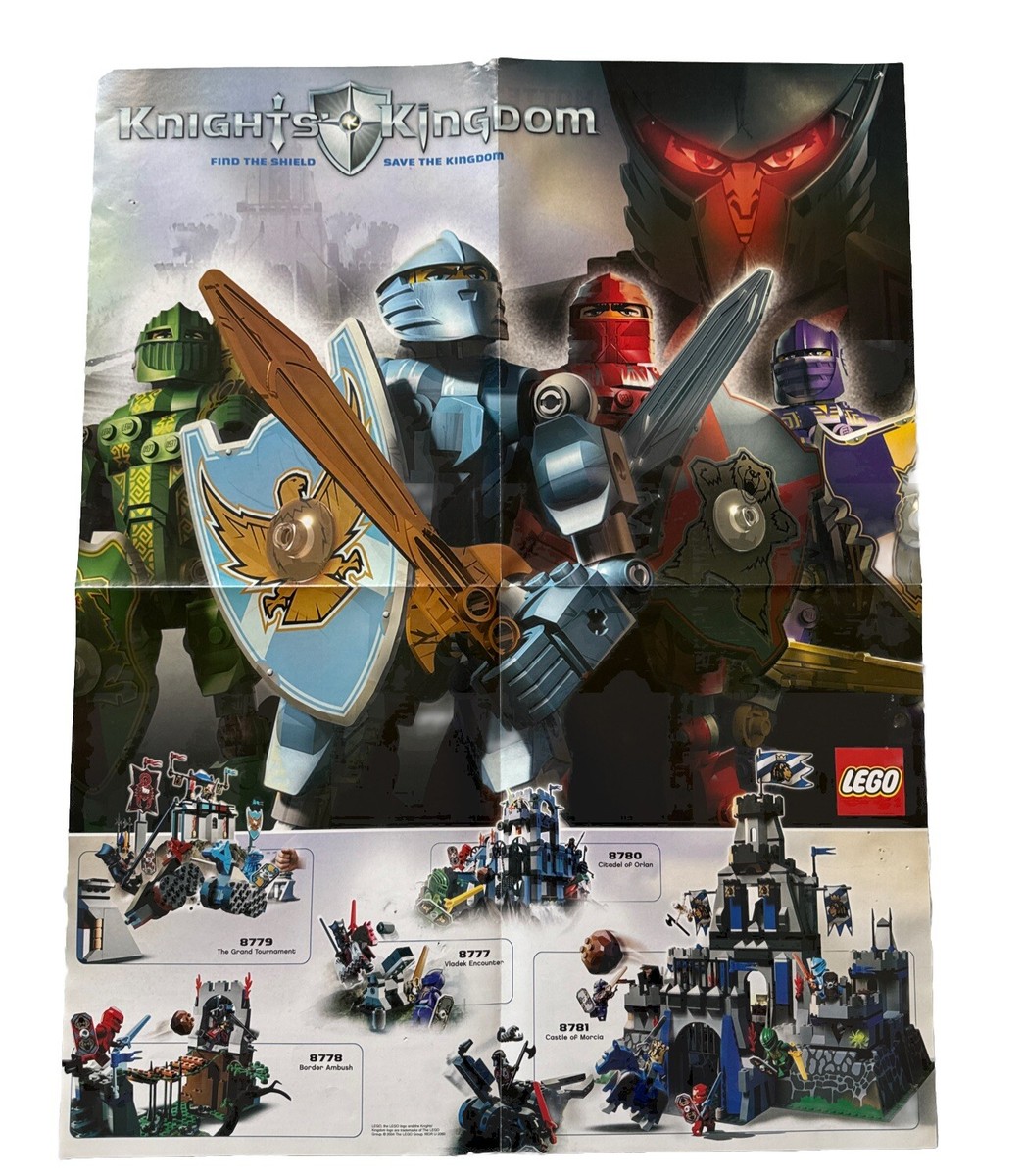 2004 LEGO KNIGHTS' KINGDOM 2 Sided Foldout POSTER /Challenge Cards
