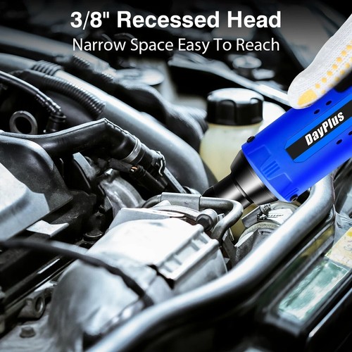 Electric Angle Wrench 120Nm 12V Cordless Ratchet Right LED 2x Battery & Charger - Picture 6 of 6