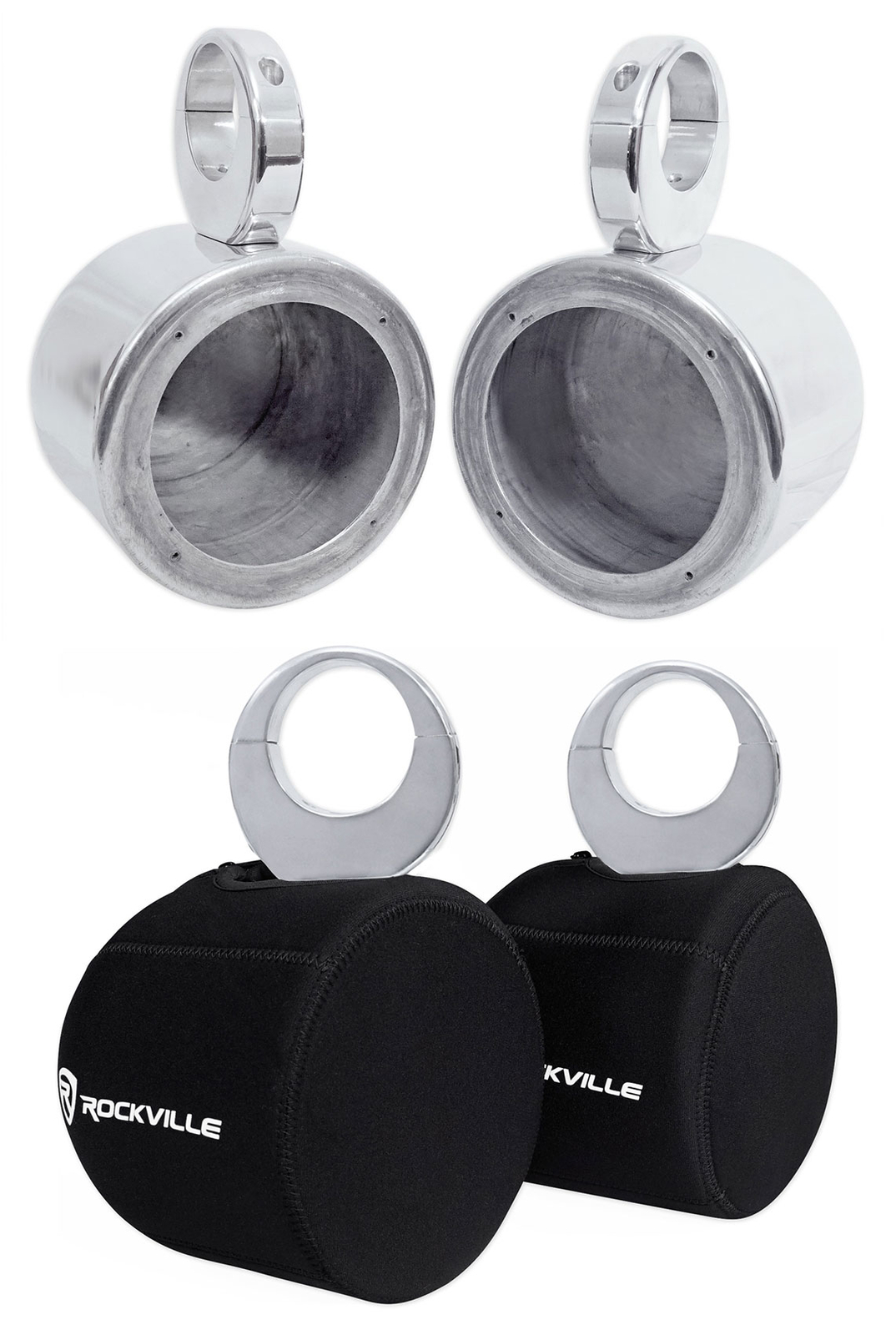 2 Корпуса динамиков Rockville 525 Silver Marine Wakeboard Tower Водонепроницаемые чехлы 19990₽