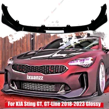 For KIA Stinger 2018-2024 CK-Style Glossy Black Front Bumper Spoiler Lip Kit