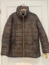 Ladies Animal Print Zip Up Padded Puffa Jacket Size 14-16 Immaculate