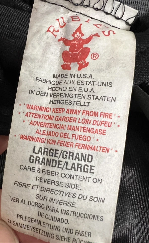 Рубины ребенка большой 12-14 Дарт Вейдер костюм комбинезон только 1990 - новый - Изображение 2 из 2