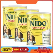 3 Pack Nestle Nido Fortificada Powdered Drink Mix, Dry Whole Milk Powder, 56.4oz