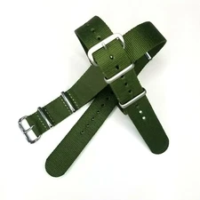 NATO strap 18mm Green G10  Ballistic nylon military Mil Spec MoD watch band USA