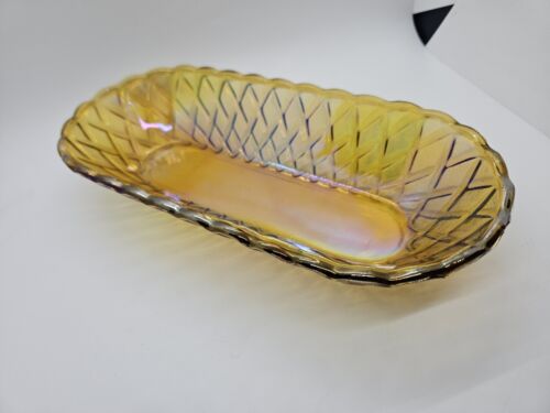 Amber Depression Carnival Glass Sunflower Butter/Candy Dish Vintage - Picture 2 of 5