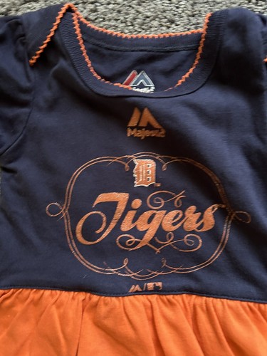 Majestic Detroit Tigers MLB Infant Baby Jersey Snap Romper Size 0-3 Months - Picture 5 of 5