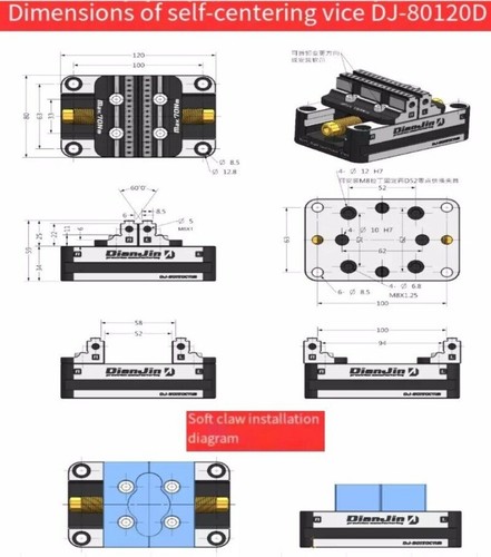 Single-sided bridge plate L block 170-200 / 5-axis 0-point self-centering vise - Picture 6 of 17