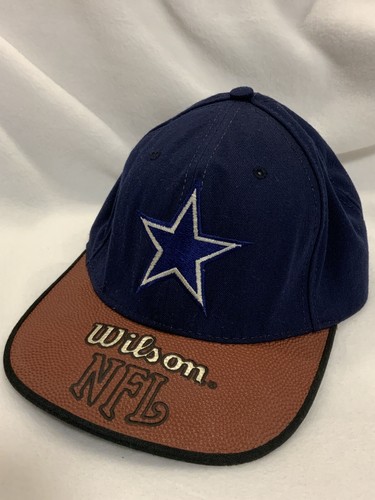 Vintage Amer. Needle Team NFL Dallas Cowboys Wilson Football Leather Brim Cap - Picture 6 of 24