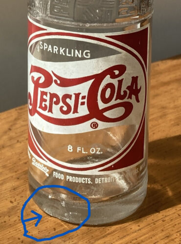 RARE Pepsi:Cola ERROR Bottle Double Dot Main - Single Dot Neck Label ACL Dossins - Picture 12 of 13