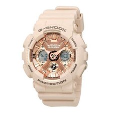 Casio Women's Ana-Digi Watch G-Shock Rose Gold Dial Pink Strap GMAS120MF-4A