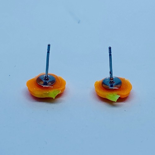 Cute Halloween Pumpkin Earrings, Glow In The Dark Jewelry, Hypoallergenic Studs - Picture 5 of 9