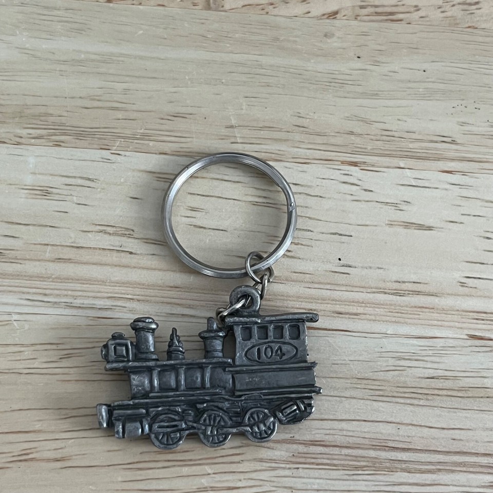 Vintage 104 Train Engine Souvenir Metal Keychain Key Chain FOB | eBay