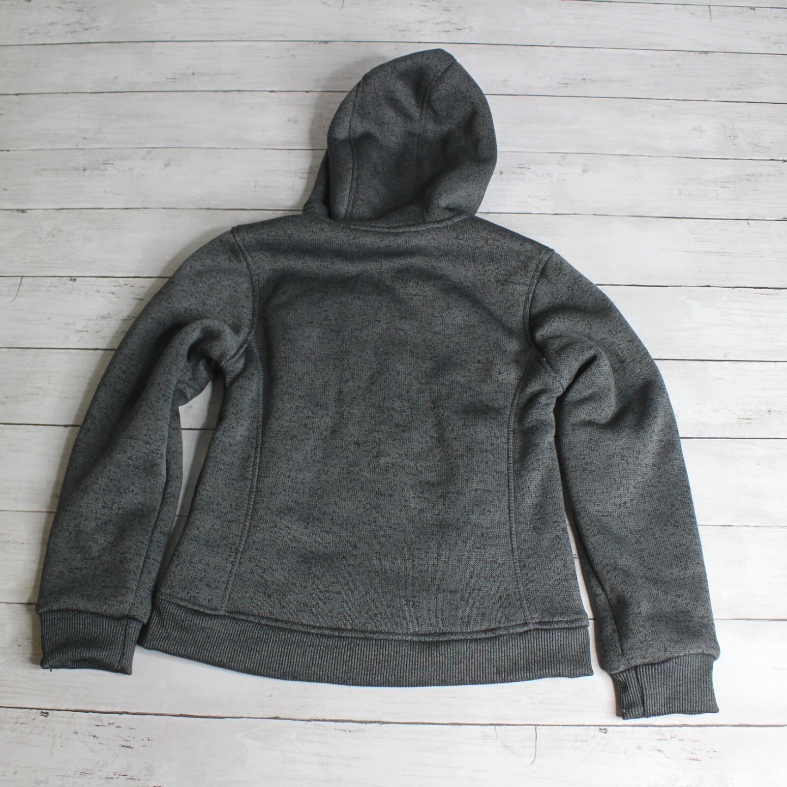 Mountain Warehouse Boy's Hooded Knit Jacket Size 9 10 Gray Faux Shearling Lining image 7