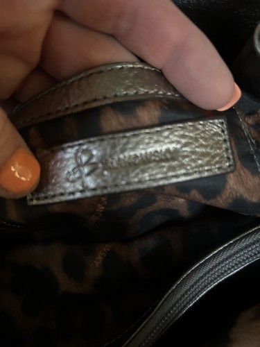 B Makowsky Silver Metallic Leather Shoulder Bag Women's Multi Pocket. See Marks! - Picture 15 of 24