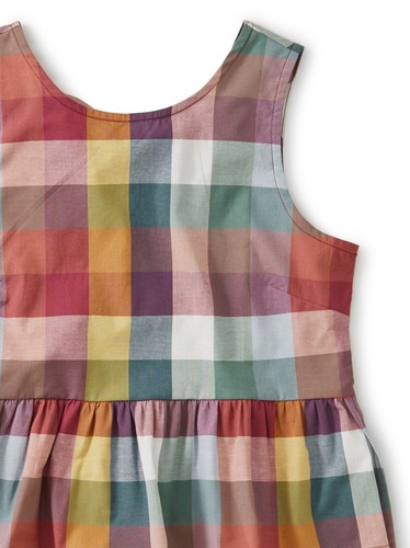 Tea Collection Girls Plaid Tiered Tie Back Peplum Tank Top Size 10 12 or 14 $39 - Picture 2 of 8