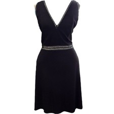 Free People Cutout Ribbed Bodycon Mini Dress Size 12 Boho Chic Whimsigoth BLK ￼