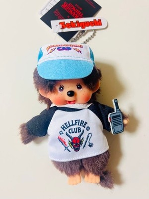 Monchhichi x Stranger Things Dustin Hellfire Club Plush Keychain Japan Official