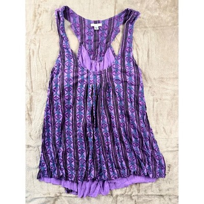 Ecote Womens Purple Geometric Tribal Print Racerback Tank Top  Urban Outfitters