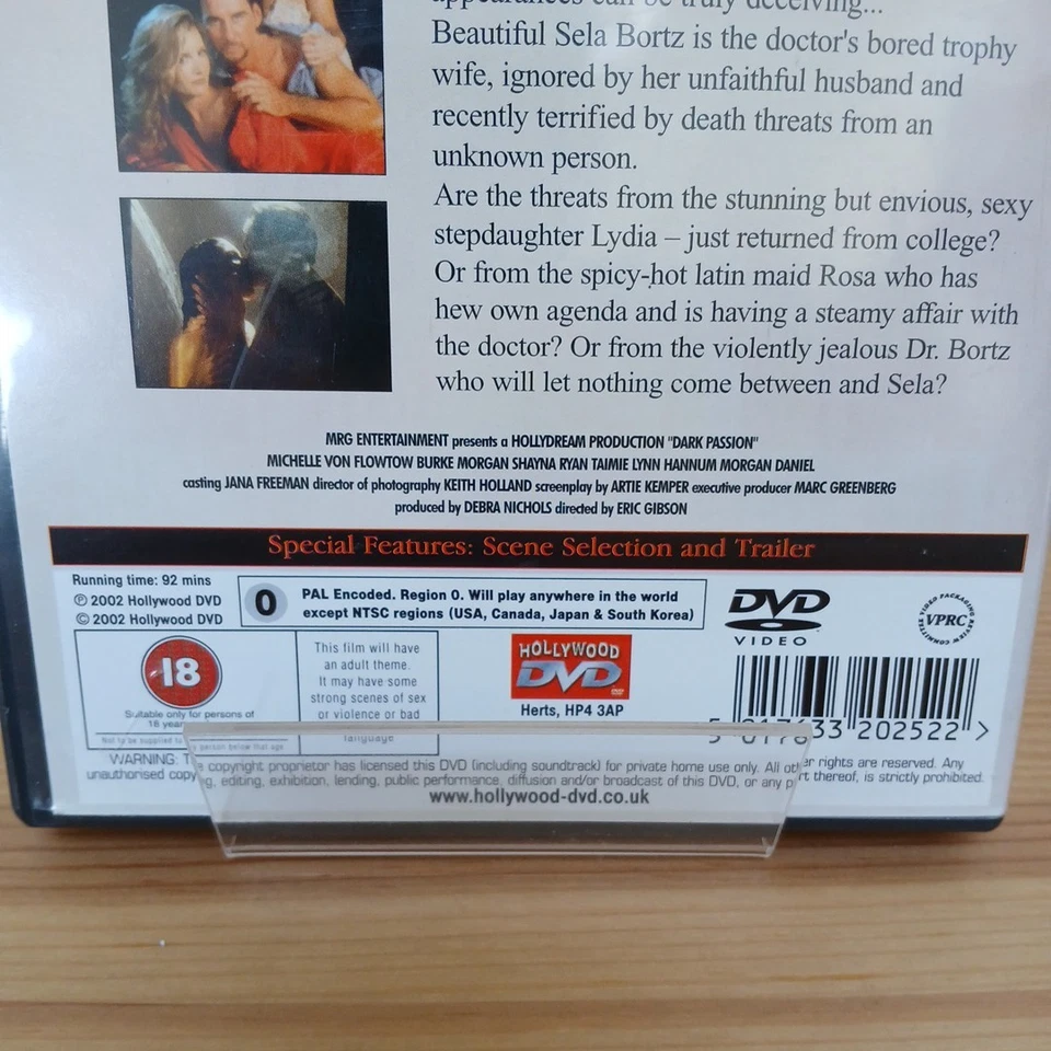 Dark Passion DVD 2002 UK Release VGC Region Free Rare - Image 4 of 4