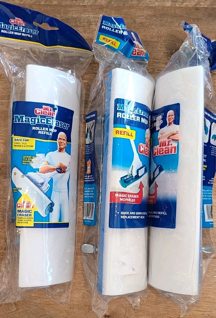 3 pack Mr. Clean Magic Eraser Roller Mop Replacement Head Refill ...
