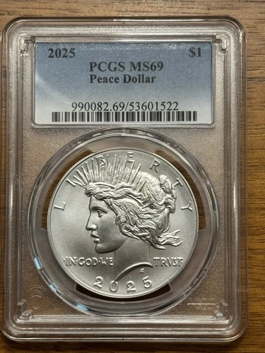 2025 PCGS MS69 Peace Dollar .999 Silver - No Reserve!