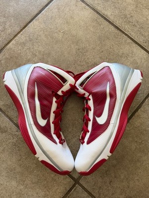 Nike Hyperize Mens Basketball Shoes,SZ: 13 M, 367181-112,White- Varsity Crimson