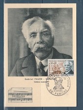 carte  1er jour musique musicien Gabriel Fauré  09 Pamiers   1966