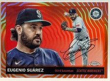 2026 Topps Chrome Plainum - Eugenio Suarez #133 Orange Vibrations Refractor /25