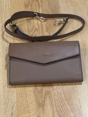 NWOT - MICHAEL KORS - CONVERTIBLE CLUTCH BAG/CROSSBODY HANDBAG  - BROWN/GOLD